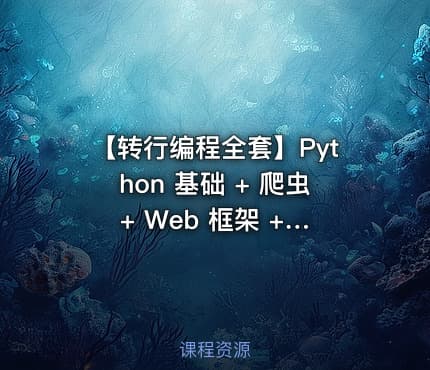 【转行编程全套】Python 基础 + 爬虫 + Web 框架 + 大数据算法 就业实战课程