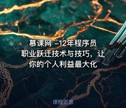慕课网 -12年程序员职业跃迁技术与技巧，让你的个人利益最大化