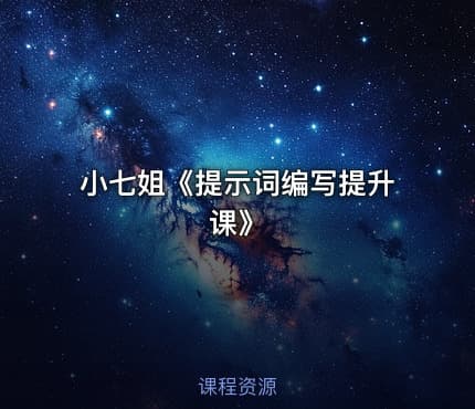 小七姐《提示词编写提升课》