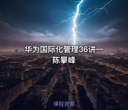 华为国际化管理36讲—陈攀峰