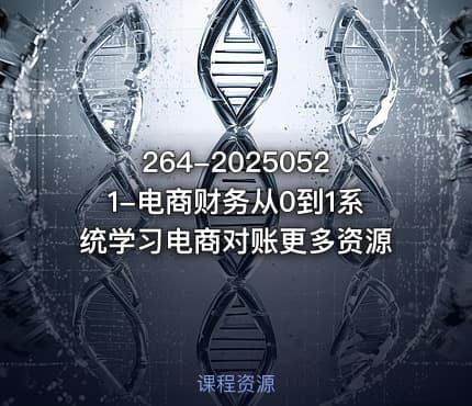 264-20250521-电商财务从0到1系统学习电商对账更多资源