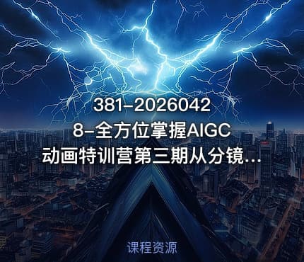 381-20260428-全方位掌握AIGC动画特训营第三期从分镜到成片打造国风爆款动画抢占AI视觉创作赛道红利更多资源
