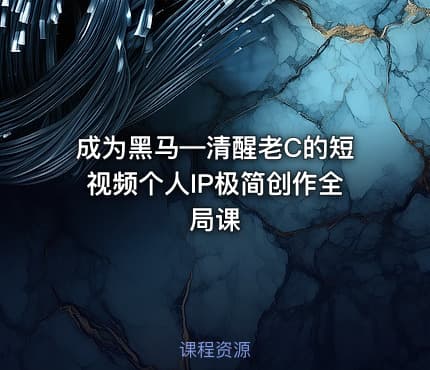 成为黑马—清醒老C的短视频个人IP极简创作全局课