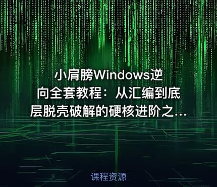 小肩膀Windows逆向全套教程：从汇编到底层脱壳破解的硬核进阶之路