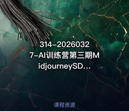 314-20260327-AI训练营第三期MidjourneySDPS全流程AI与商业摄影后期落地实战案例更多资源