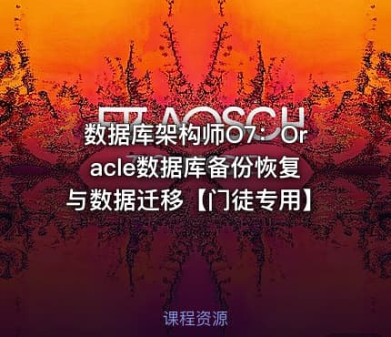 数据库架构师O7：Oracle数据库备份恢复与数据迁移【门徒专用】