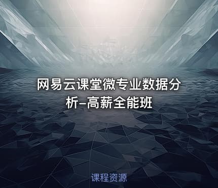 网易云课堂微专业数据分析-高薪全能班