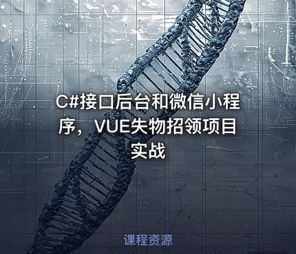 C#接口后台和微信小程序，VUE失物招领项目实战
