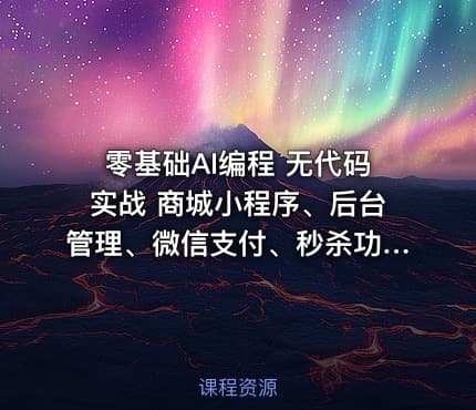 零基础AI编程 无代码实战 商城小程序、后台管理、微信支付、秒杀功能、优惠券、数据分析大屏