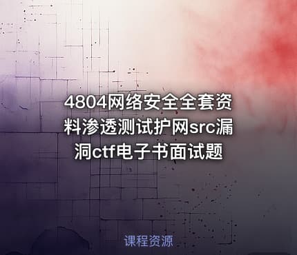 4804网络安全全套资料渗透测试护网src漏洞ctf电子书面试题