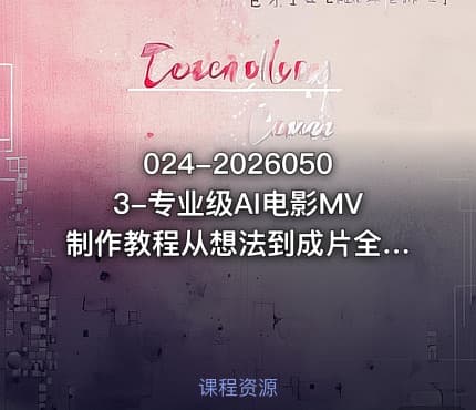 024-20260503-专业级AI电影MV制作教程从想法到成片全拆解零基础也能做出电影质感的AI音乐MV更多资源