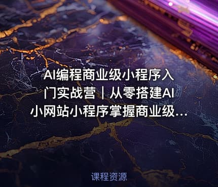 AI编程商业级小程序入门实战营｜从零搭建AI小网站小程序掌握商业级开发方法