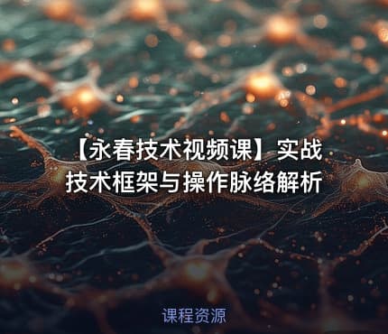 【永春技术视频课】实战技术框架与操作脉络解析