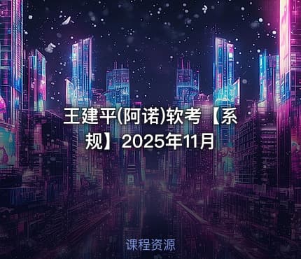 王建平(阿诺)软考【系规】2025年11月