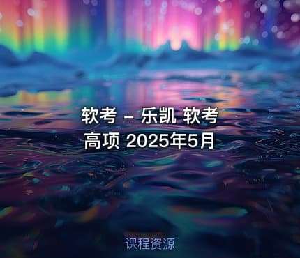 软考 - 乐凯 软考 高项 2025年5月