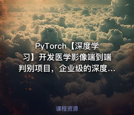 PyTorch【深度学习】开发医学影像端到端判别项目，企业级的深度学习项目