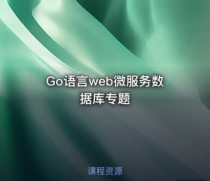 Go语言web微服务数据库专题