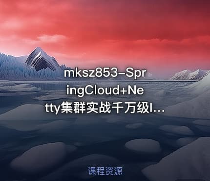 mksz853-SpringCloud+Netty集群实战千万级IM系统【14章完结】