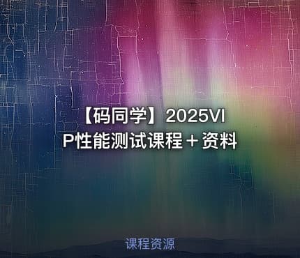 【码同学】2025VIP性能测试课程＋资料