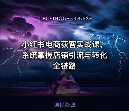 小红书电商获客实战课，系统掌握店铺引流与转化全链路