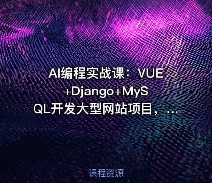 AI编程实战课：VUE+Django+MySQL开发大型网站项目，从入门到项目落地，AI助力编程小白逆袭