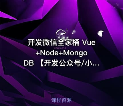 开发微信全家桶 Vue+Node+MongoDB 【开发公众号/小程序】