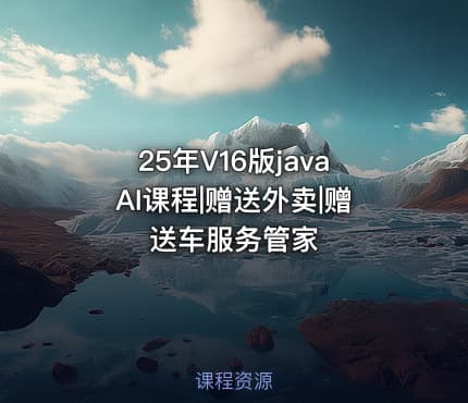 25年V16版javaAI课程|赠送外卖|赠送车服务管家