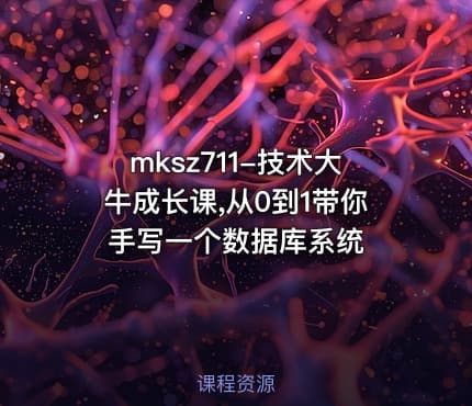 mksz711-技术大牛成长课,从0到1带你手写一个数据库系统