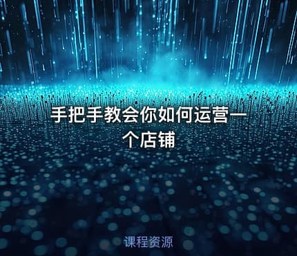 手把手教会你如何运营一个店铺