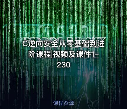 C逆向安全从零基础到进阶课程|视频及课件1-230