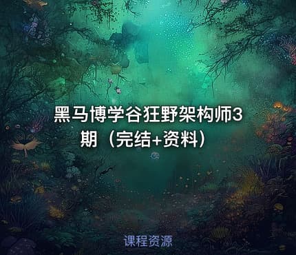 黑马博学谷狂野架构师3期（完结+资料）