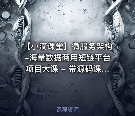 【小滴课堂】微服务架构-海量数据商用短链平台项目大课 - 带源码课件