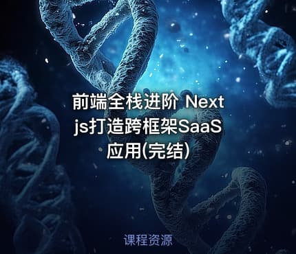 前端全栈进阶 Nextjs打造跨框架SaaS应用(完结)