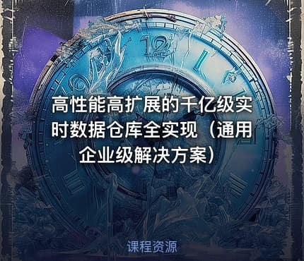 高性能高扩展的千亿级实时数据仓库全实现（通用企业级解决方案）