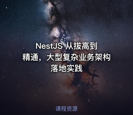 NestJS 从拔高到精通，大型复杂业务架构落地实践