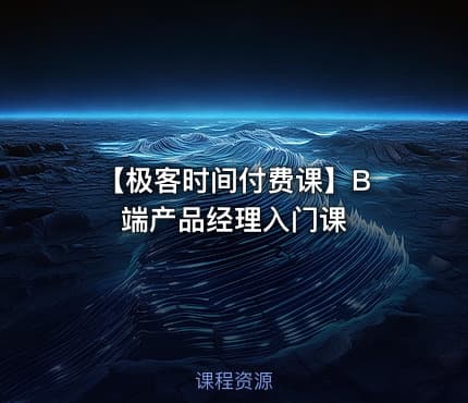【极客时间付费课】B 端产品经理入门课