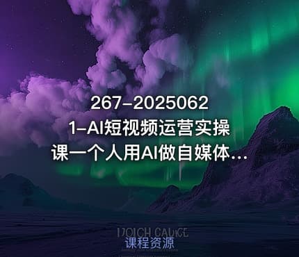 267-20250621-AI短视频运营实操课一个人用AI做自媒体更多资源