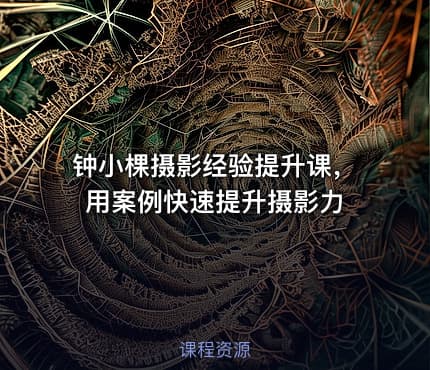 钟小棵摄影经验提升课，用案例快速提升摄影力