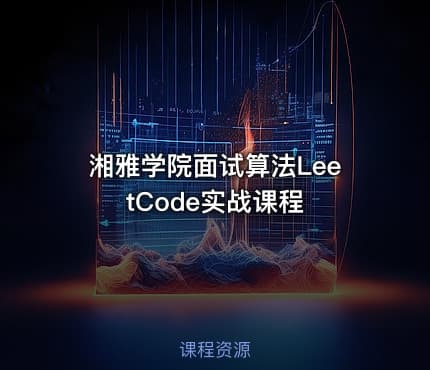 湘雅学院面试算法LeetCode实战课程
