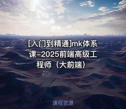 [入门到精通]mk体系课-2025前端高级工程师（大前端）