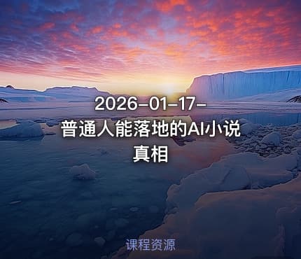 2026-01-17-普通人能落地的AI小说真相