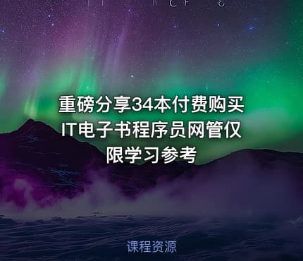 重磅分享34本付费购买IT电子书程序员网管仅限学习参考