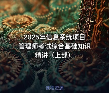 2025年信息系统项目管理师考试综合基础知识精讲（上部）