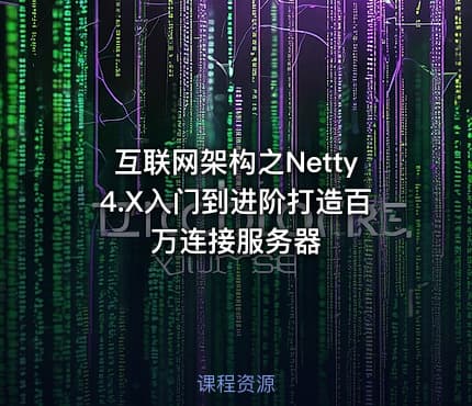 互联网架构之Netty4.X入门到进阶打造百万连接服务器