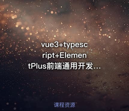 vue3+typescript+ElementPlus前端通用开发框架封装、开放平台+支付系统实战