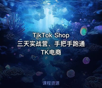 TikTok Shop三天实战营、手把手跑通TK电商