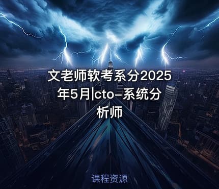 文老师软考系分2025年5月|cto-系统分析师