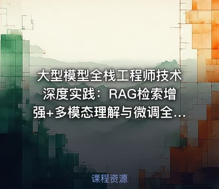 大型模型全栈工程师技术深度实践：RAG检索增强+多模态理解与微调全栈能力培训