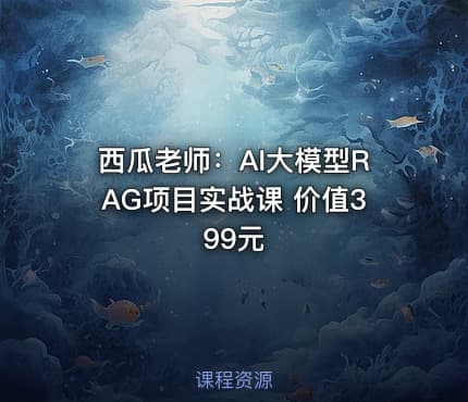 西瓜老师:AI大模型RAG项目实战课 价值399元